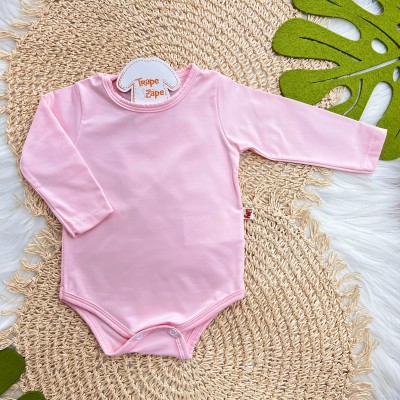 Body Manga Longa em Malha Térmica com Proteção UV50+- Rosa